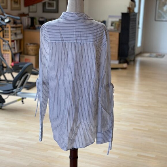MAX Studio Striped Button Up Blouse - Picture 4 of 8